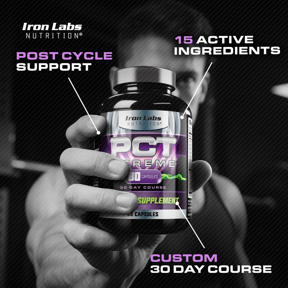 Iron Labs Nutrition PCT Xtreme – Post-Cycle Support for Men – 80 Capsules - görsel 3