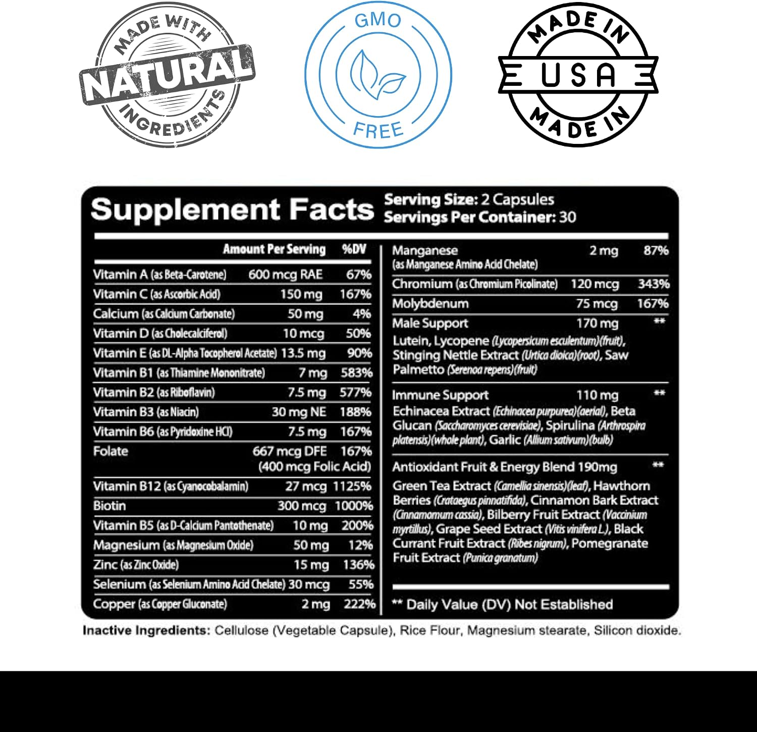 Kaya Naturals Multivitamin for Men - Men's Prostate Multivitamin - Multi Mineral Daily Supplement - Pills for Men - Supports Healthy Prostate - Vitaminas para Hombres - 60 Veggie Capsules - görsel 5