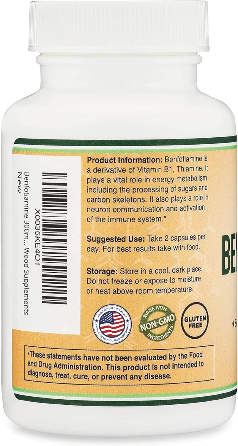 Benfotiamine 300mg Servings - 120 Capsules - Double Wood - görsel 4