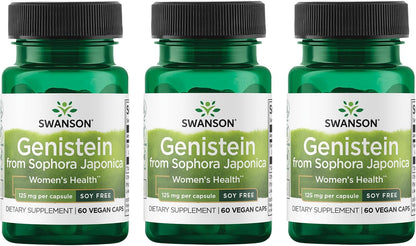 Swanson Soya-Free Genistein 125 mg – Bone & Heart Support (60 Vegan Capsules)