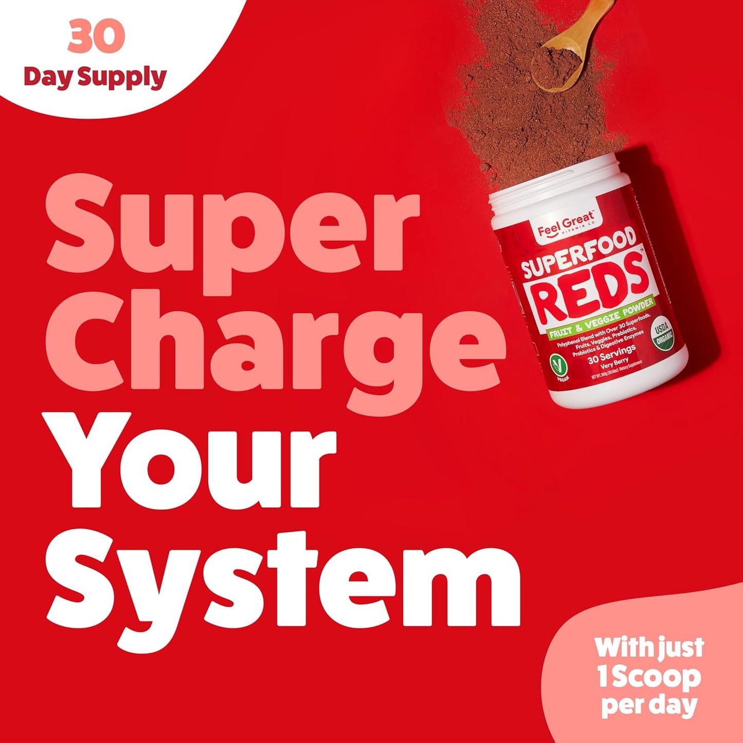 Feel Great Organic Superfood Reds Powder - görsel 6