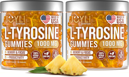 Joyli Nutrition L-Tyrosine Gummies 1000mg - Calm and Focus Supplement - Sugar-Free, Vegan, Gluten-Free