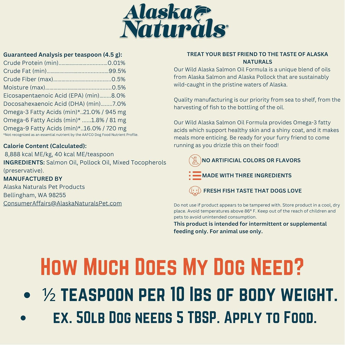 Alaska Naturals Wild Alaskan Salmon Fish Oil Supplement for Dogs Skin and Coat with EPA DHA Omega 3 Fatty Acids Liquid Food Topper 946 ml - görsel 5