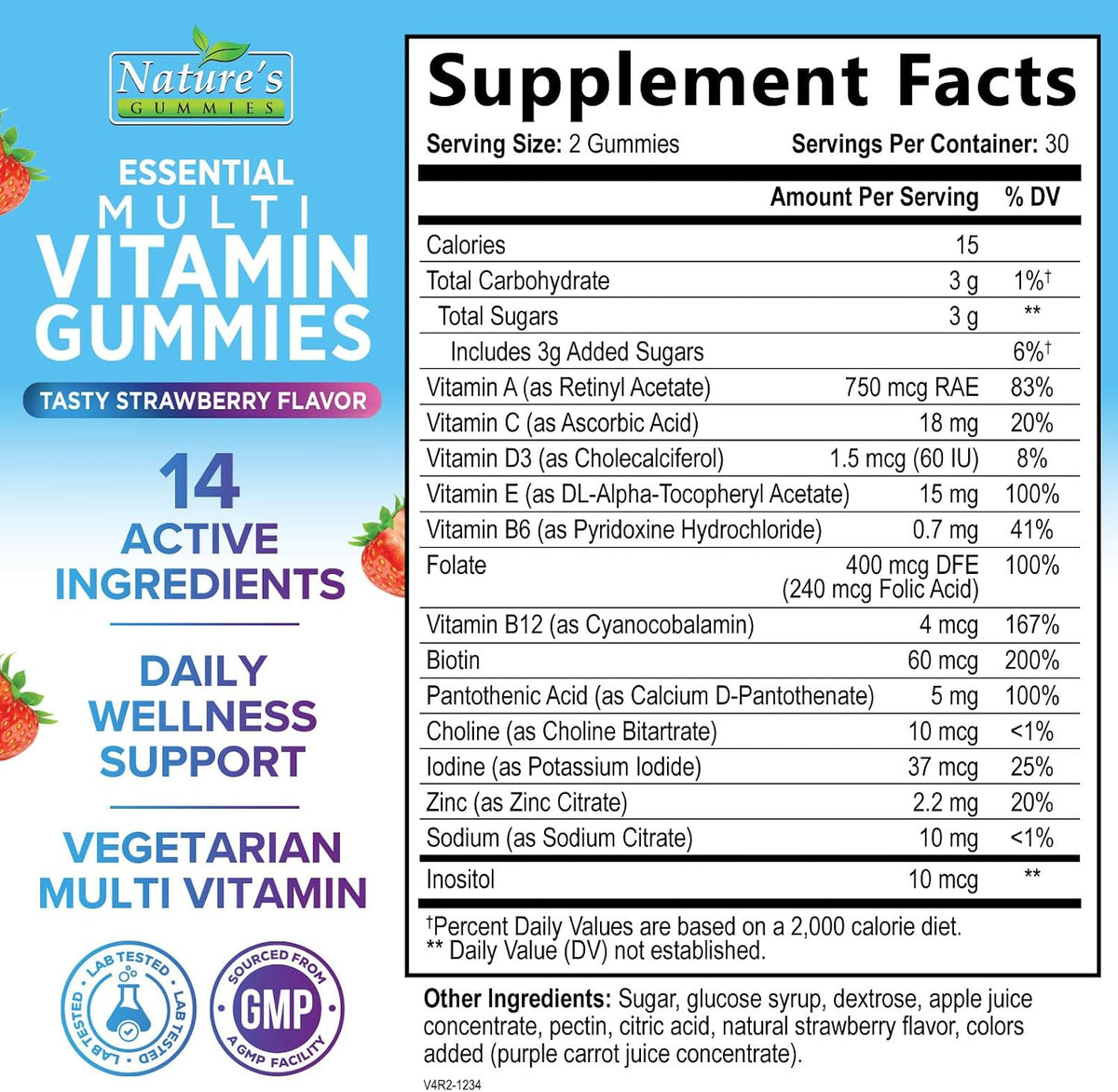Multivitamin Gummies for Adults – Complete Chewable Multivitamin for Women & Men – Essential Vitamins with A, C, D, E & High-Strength B12 – Vegetarian Gummy Vitamins – 60 Gummies - görsel 2