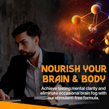 100% Pure Brain Supplements for Memory, Focus and Cognition – Daily Support for Mental Clarity with Bacopa, Magnesium, Vitamin B6, Phosphatidylserine – Non-GMO, Gluten-free