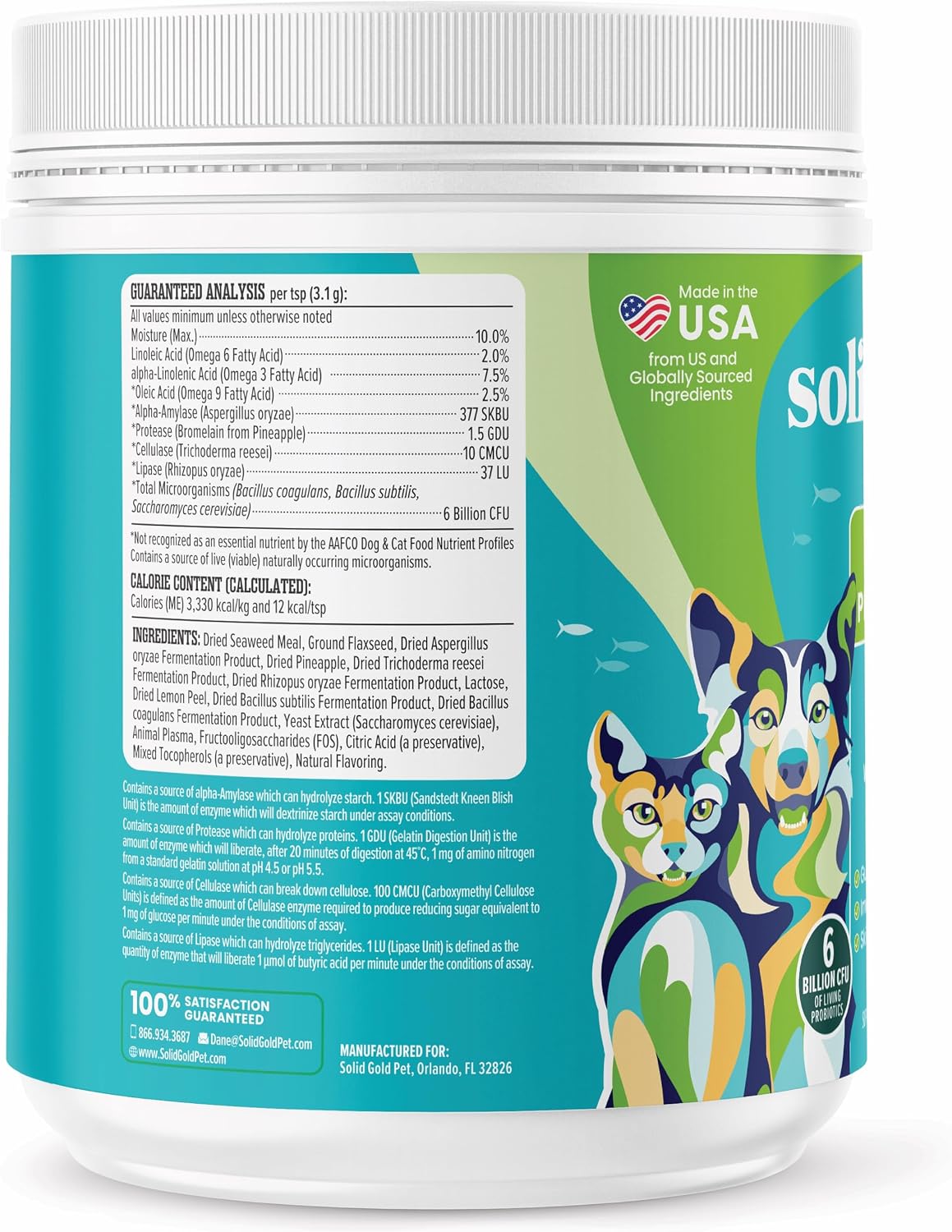 Solid Gold SeaMeal Cat Probiotic & Dog Probiotics for Digestive Health - Kelp Powder Dog & Cat Multivitamin Supplement with Prebiotics & Digestive Enzymes - 227g - görsel 8