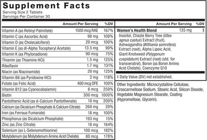 Force Factor Women’s Multivitamin - 20 Vitamins & Minerals for Hormone Balance, Energy, Immunity & Gut Health, 60 Tablets