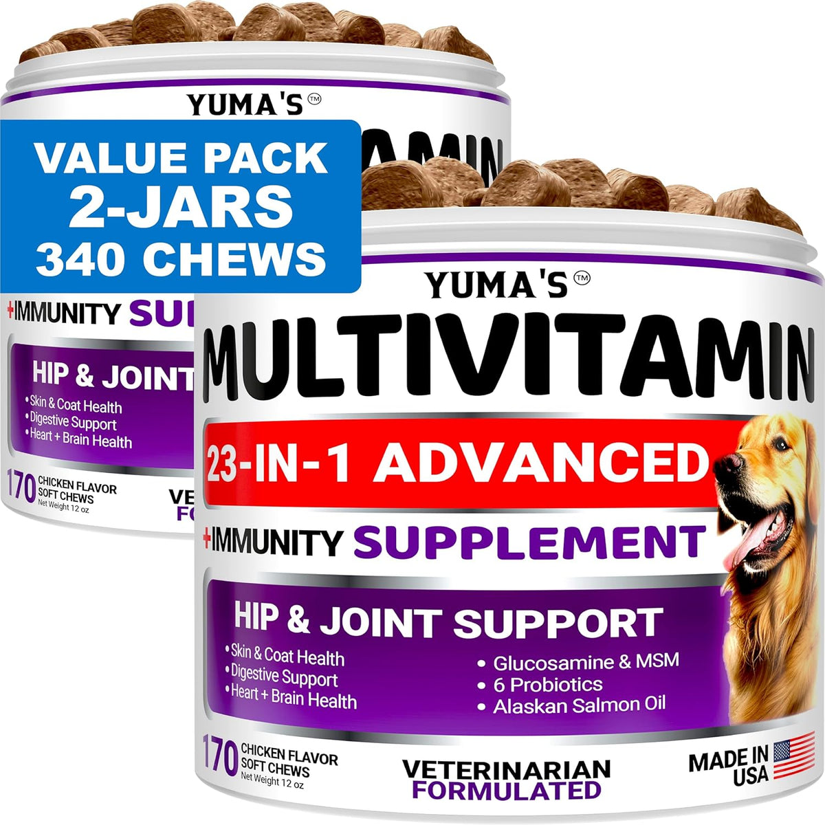 Dog UTI Chews - 170 Treats - Cranberry Supplement for Dogs - Bladder Control - Digestion & Immune Support - Urinary Tract Health - Multivitamin - Vitamins and Supplements - Made in USA - görsel 8