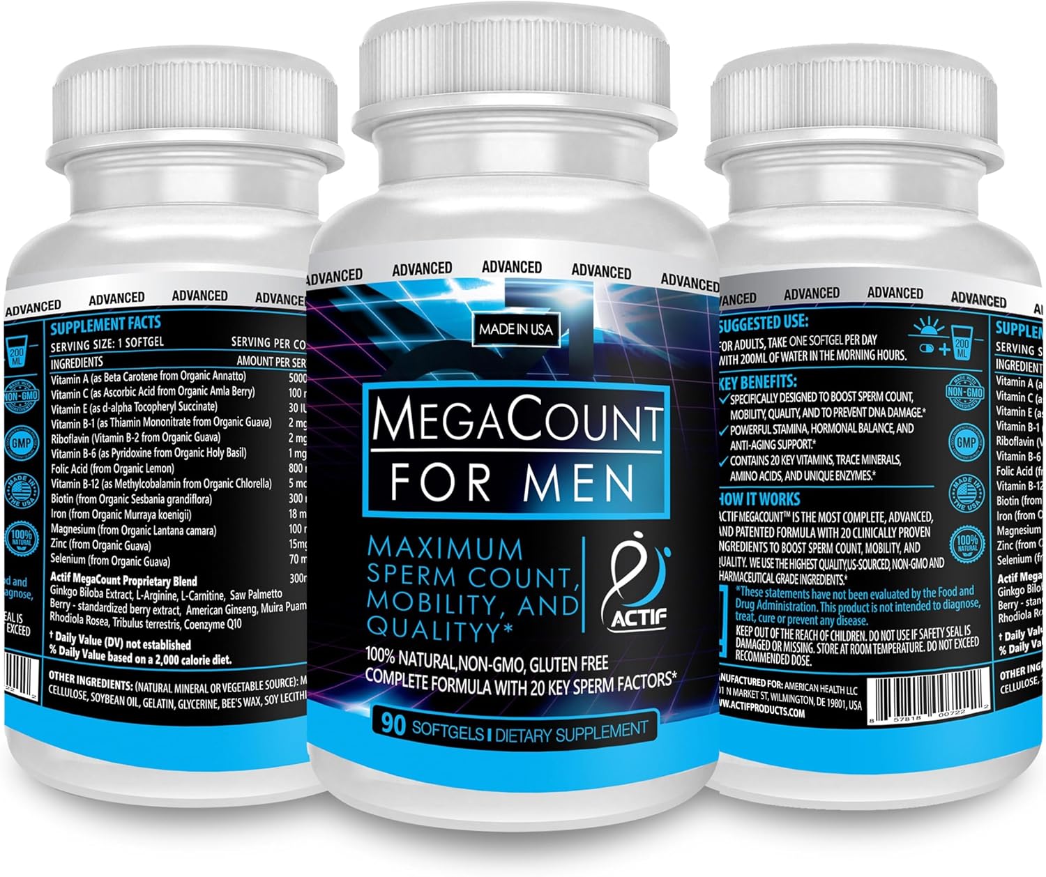 ACTIF MegaCount for Men - Fertility Support Supplement - görsel 5