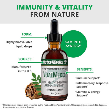 NutraMedix VitalMedix - Cat's Claw & Moringa Plant Extract - Immune & Energy Support - 59 ml