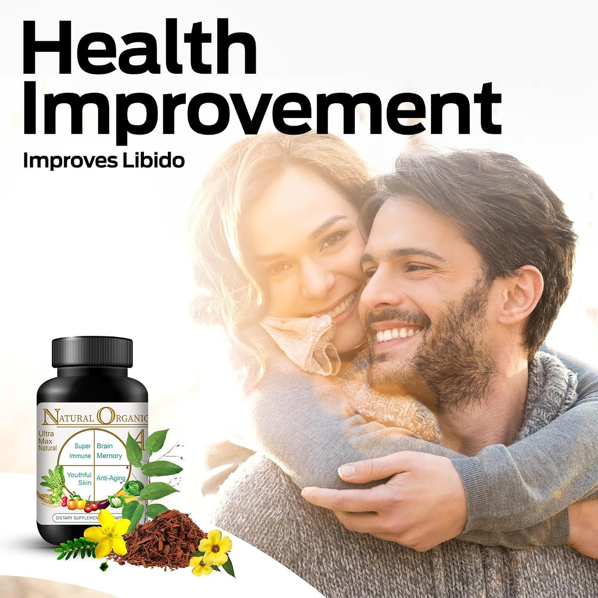 Ultra Max Natural Organic 4 in 1 Brain Supplements for Memory and Focus, Immune Support Anti-Ageing Dietary Supplements - görsel 7