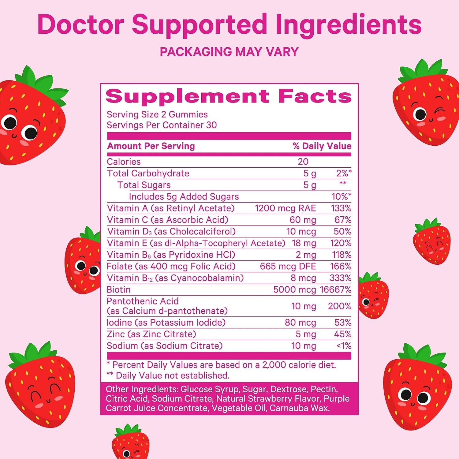 Pink Stork Biotin Multivitamin for Teens, 60 Berry Gummies - görsel 4
