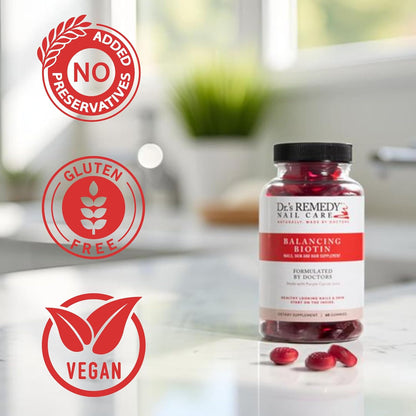 Dr.'s Remedy Biotin Gummies - 5,000 mcg for Hair, Skin and Nails - Vegan & Gluten-free