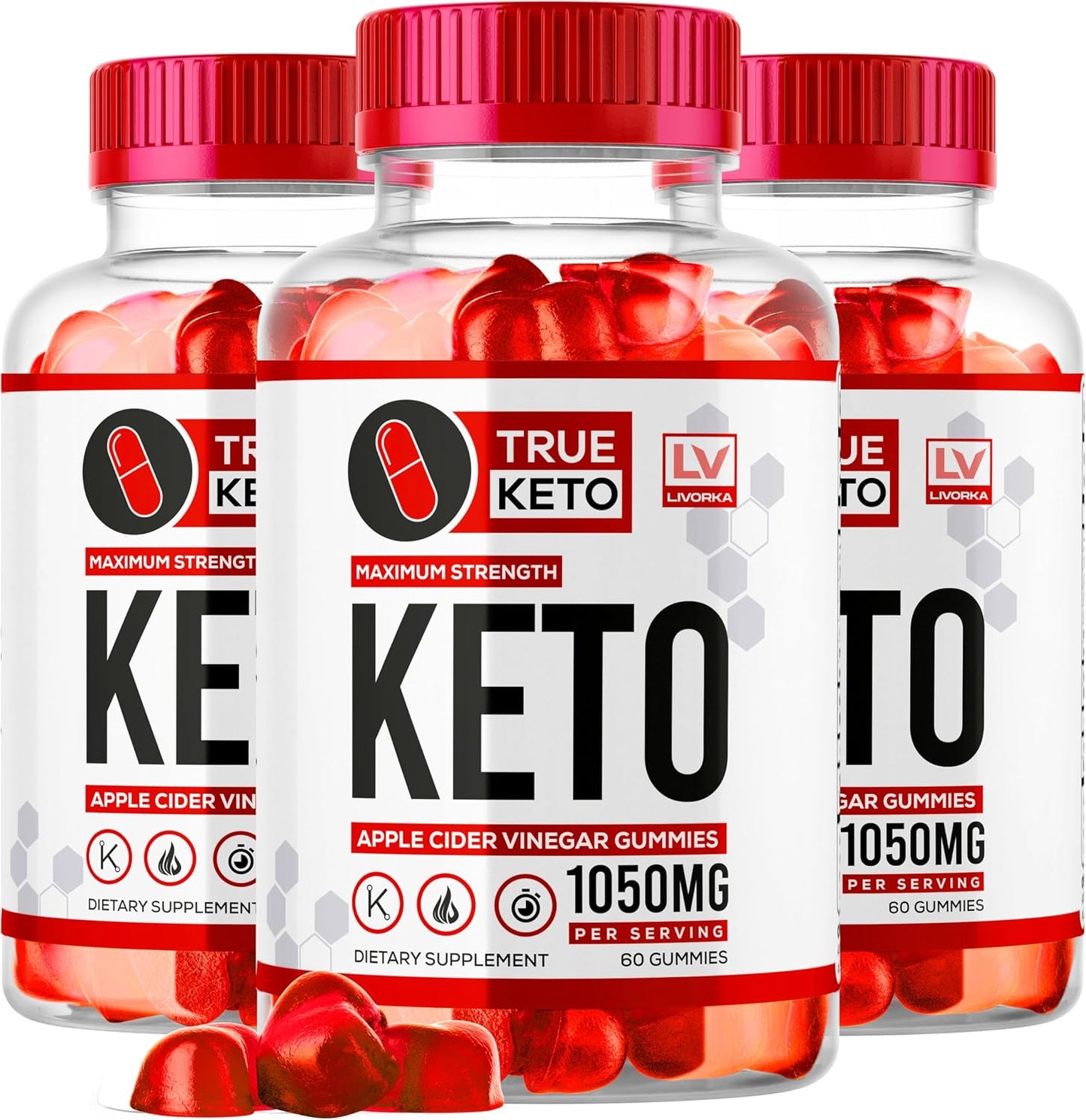 (3 Pack) True Keto ACV Gummies, True Keto Gummies, True Keto Advanced Apple Cider Vinegar Formula, True Gummies, 180 Gummies for 3 Months - görsel 1