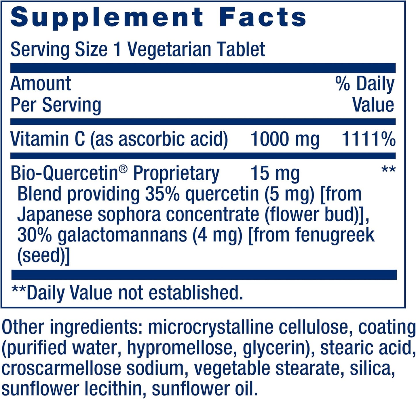 Life Extension Vitamin C and Bio-Quercetin – 250 Tablets - görsel 3