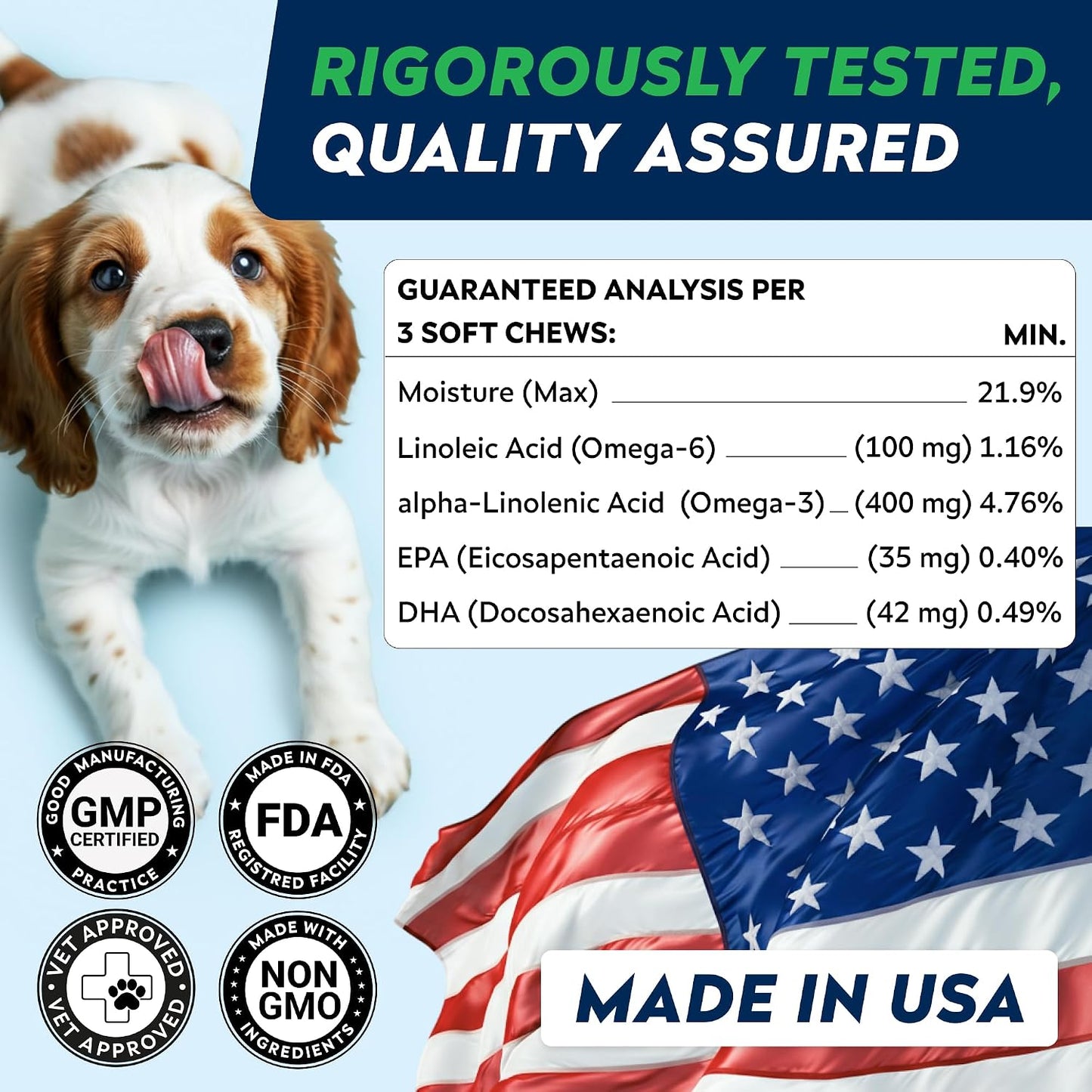 STRELLALAB Fish Oil Omega-3 6 9 Chews for Dogs - Allergy and Itch Relief - Skin and Coat Supplement - 360 Treats - görsel 5