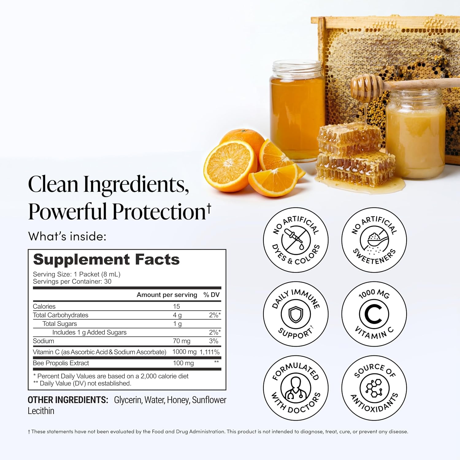 Beekeeper's Naturals Propolis Liposomal Vitamin C - 1000mg with Propolis & Organic Honey, 30 Sachets - görsel 3