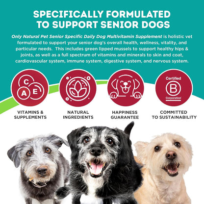 Only Natural Pet Senior Ultimate Daily Canine Vitamin Supplement - 150 g Turkey Flavour Powder