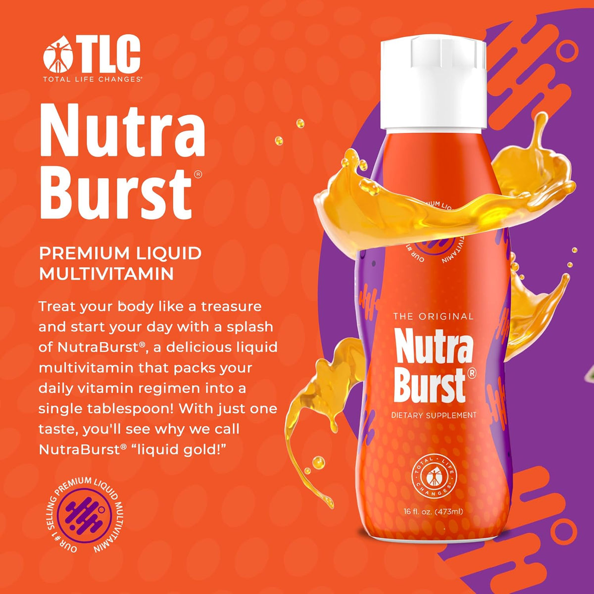 Total Life Changes NutraBurst - Liquid Multivitamin, Daily Nutritional Support, Packed with Essential Vitamins and Minerals, 473 ml - görsel 2