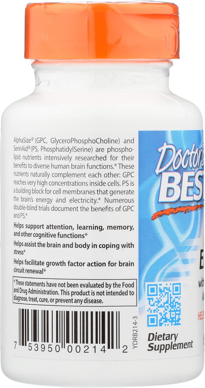 Doctor's BEST Natural Brain Enhancers, 60 Veggie Capsules - görsel 4
