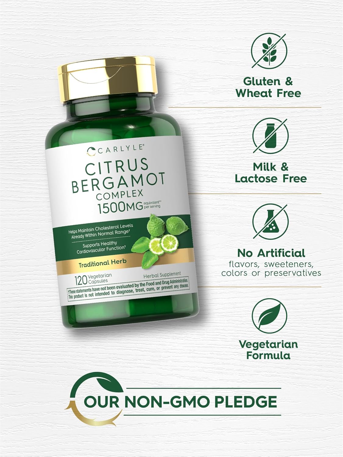 Carlyle Citrus Bergamot Supplement | Extract Complex | 120 Capsules | Non-GMO, Gluten-free - görsel 5