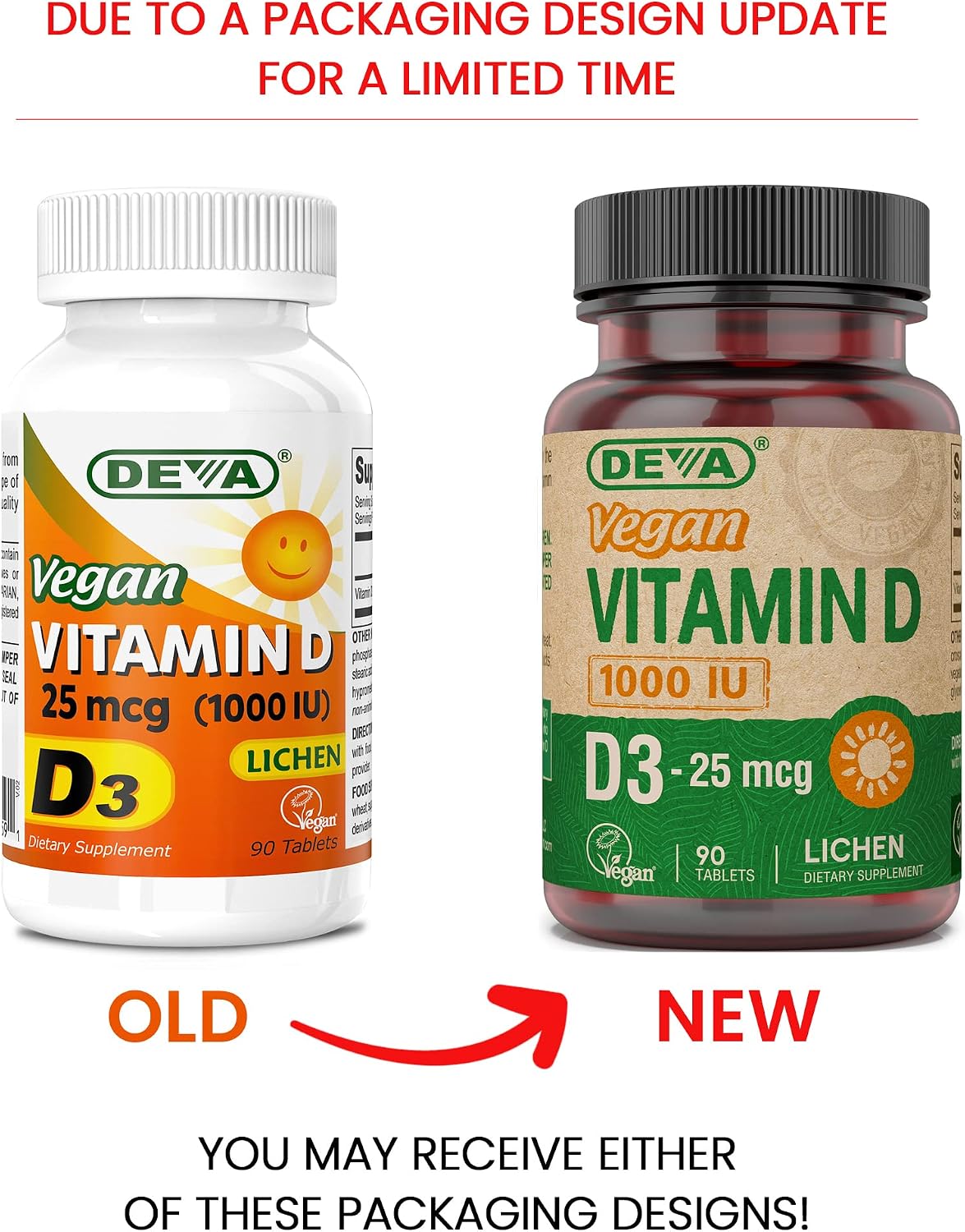 DEVA Vegan Vitamin D3 1000 IU - Plant-Based Cholecalciferol, 90 Tablets - görsel 2