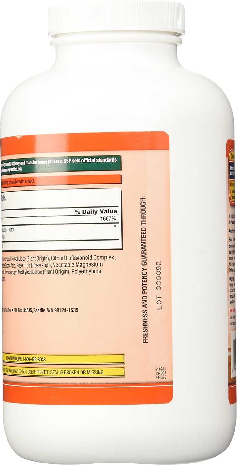 Kirkland Signature Vitamin C with Rose Hips, 500 Tablets - görsel 3