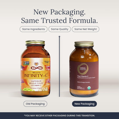 Infinity-C Organic Wholefood Sourced Vitamin C Powder | Acerola, Camu Camu & Amla | 1000mg Superfood C | High Strength | Shilajit, Astragalus Root & Ginger | Vegan, Non-GMO (30 Servings)