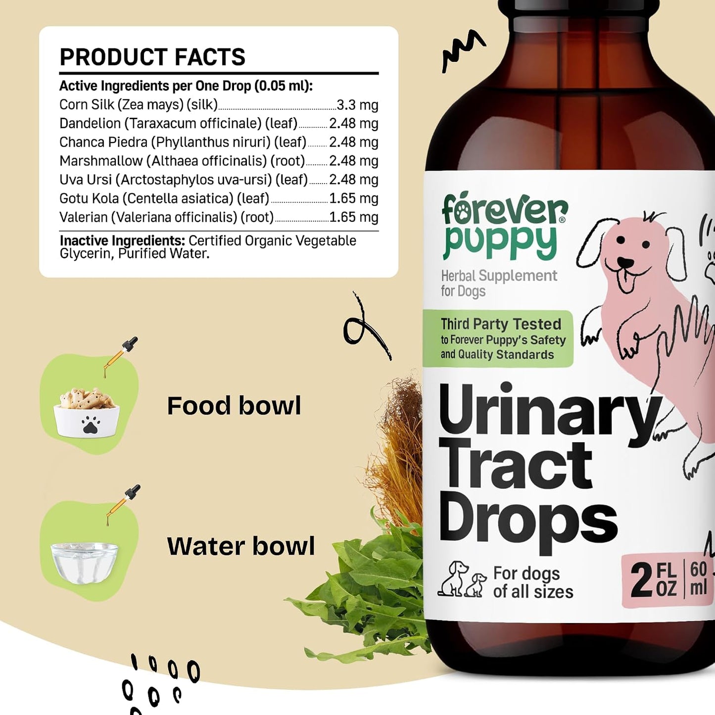 Forever Puppy Urinary Tract Drops for Dogs – Bladder Supplement with Corn Silk and Chanca Piedra - görsel 3