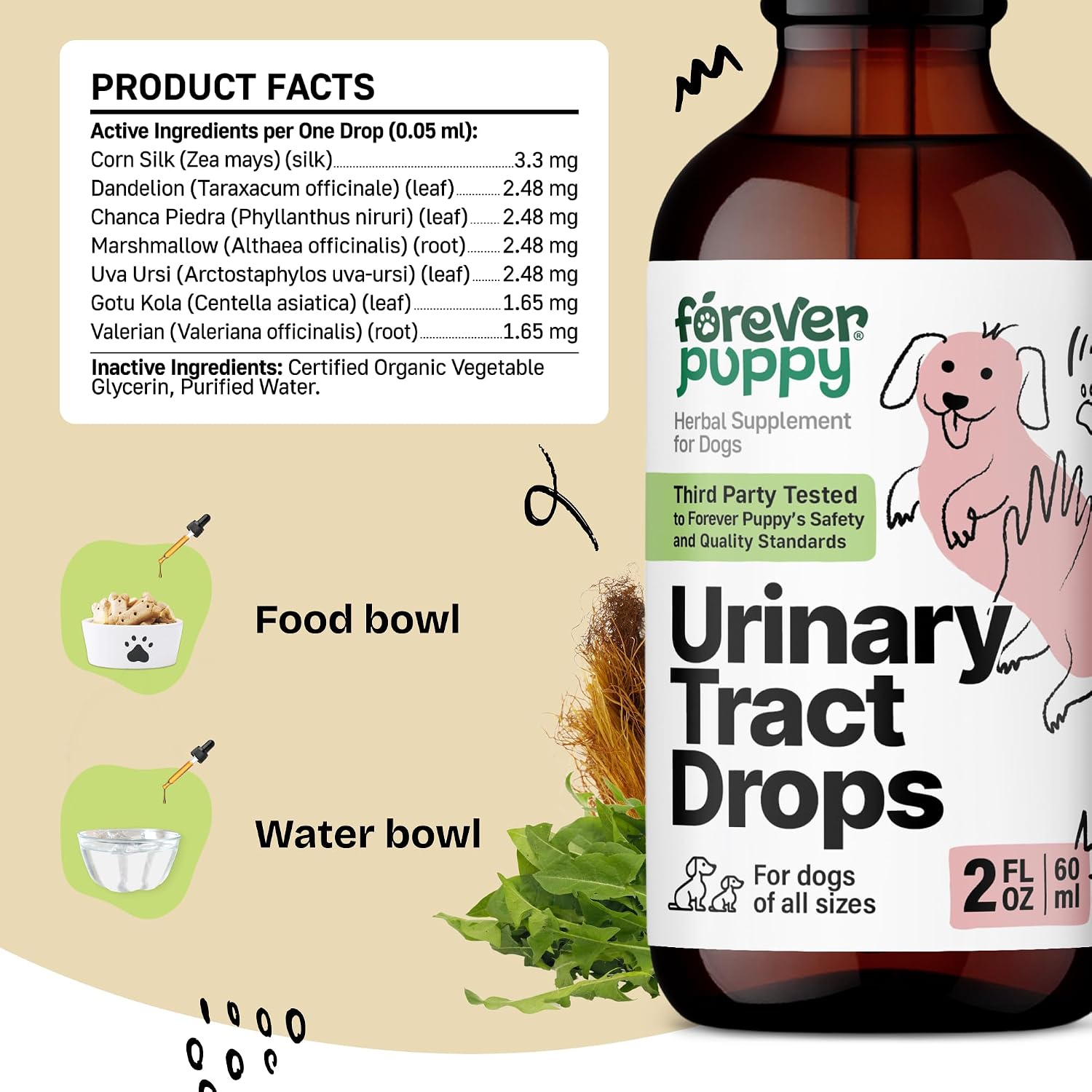 Forever Puppy Urinary Tract Drops for Dogs – Bladder Supplement with Corn Silk and Chanca Piedra - görsel 3