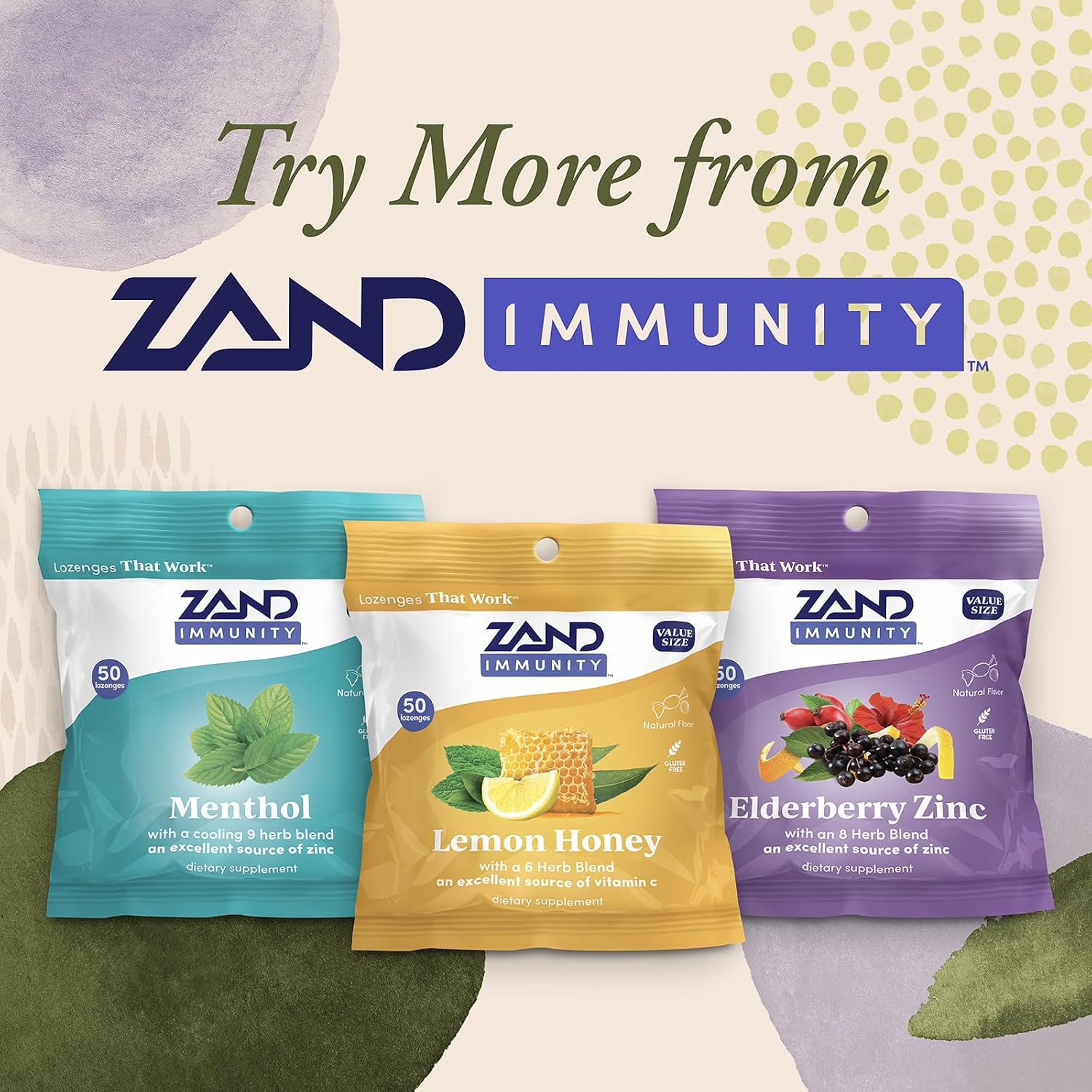 ZAND Immunity Lemon Honey Throat Lozenges with Vitamin C and Organic Honey – 2 Pack (50 Lozenges Each) - görsel 5
