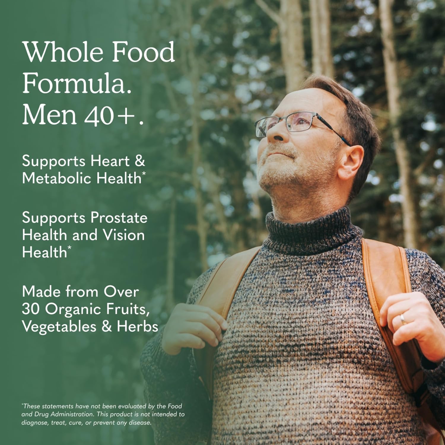 Garden of Life Organics Men's 40+ Whole Food Multivitamin – Organic with Men's Health Support & B12 – 120 Vegan Tablets - görsel 4