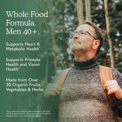 Garden of Life Organics Men's 40+ Whole Food Multivitamin – Organic with Men's Health Support & B12 – 120 Vegan Tablets