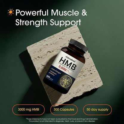 NatureBell HMB 3,000 mg - 300 Capsules - Triple Strength Food Supplement for Lean Muscle Mass Support