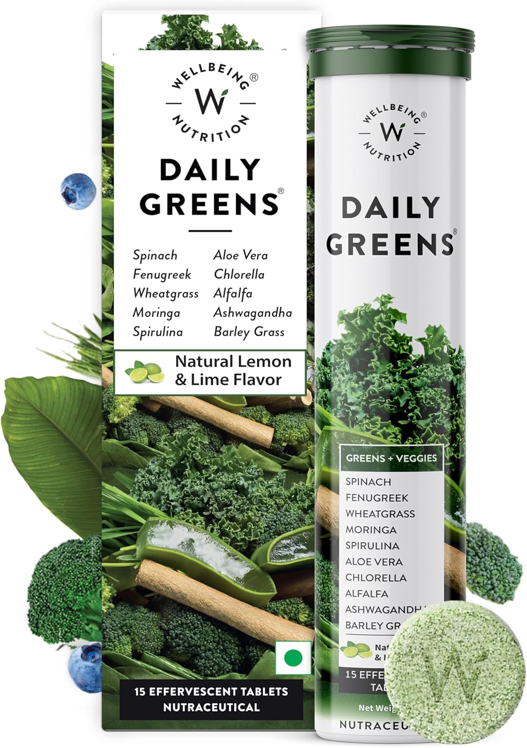 WELLBEING NUTRITION Daily Greens Wholefood Multivitamin Effervescent Tablets (30 Tablets) - görsel 6