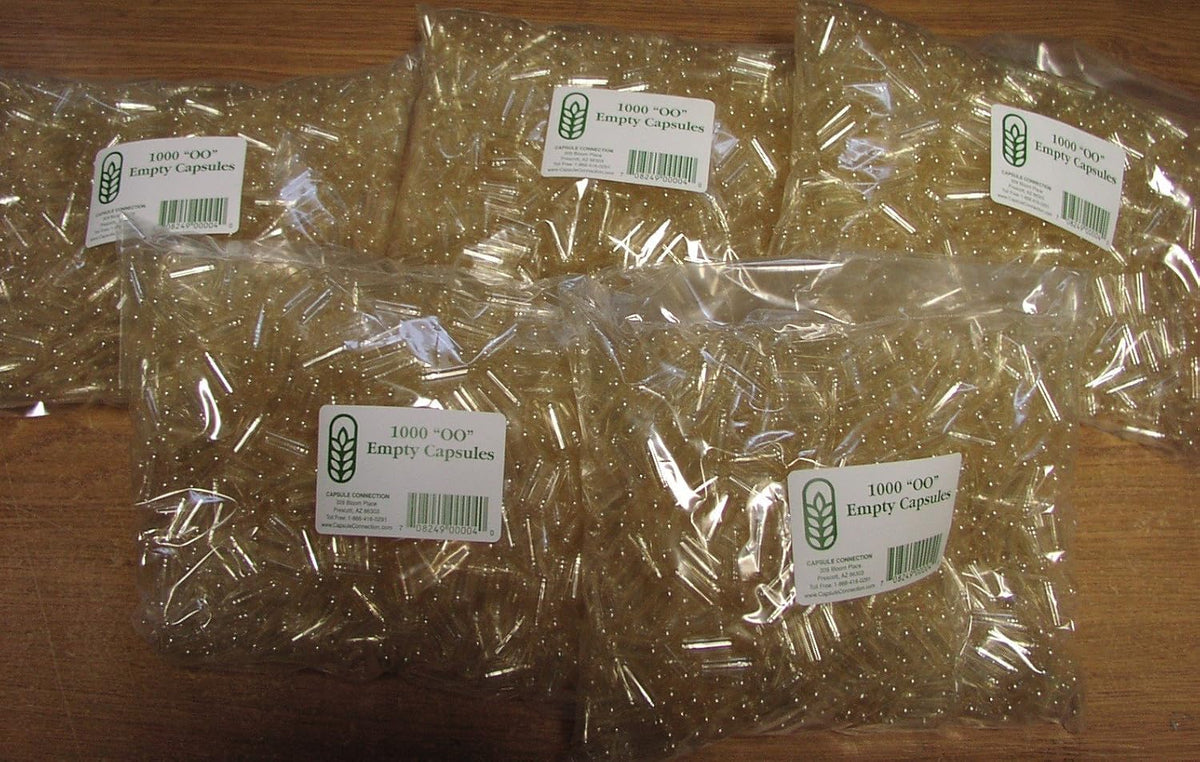 American-made Capsule Connection 5000 Bulk Wholesale Empty Gelatin Capsules, 00 size - görsel 1