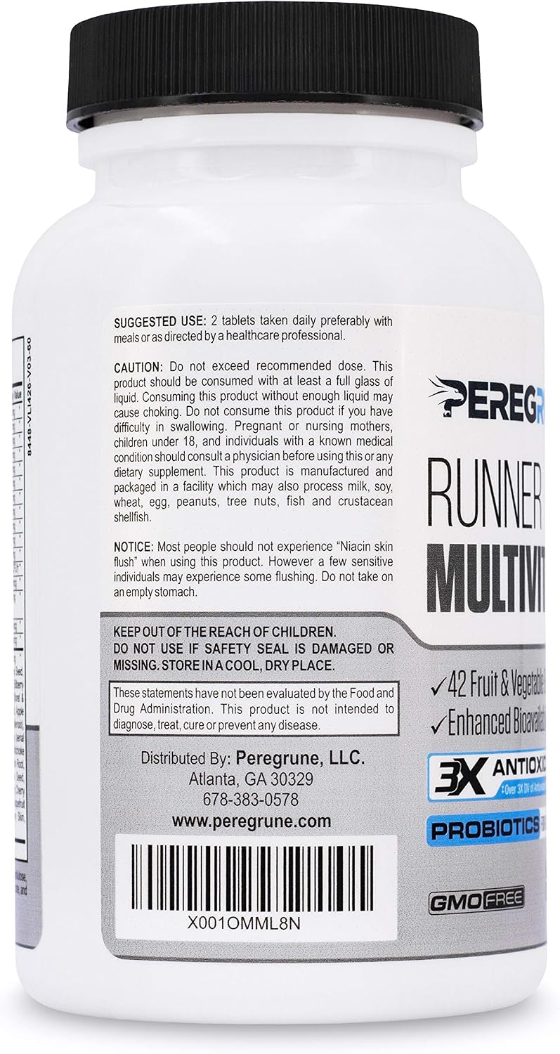 PEREGRUNE Runner Multivitamin | Formulated Vitamin with Antioxidants and Complete B Complex to Support Endurance and Energy | Probiotics, Whole Foods | Certified Running Supplements - görsel 3