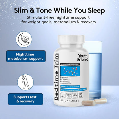 Youth & Tonic Bedtime Trim Weight Loss Capsules – Night-time Metabolism Support (30 Capsules)