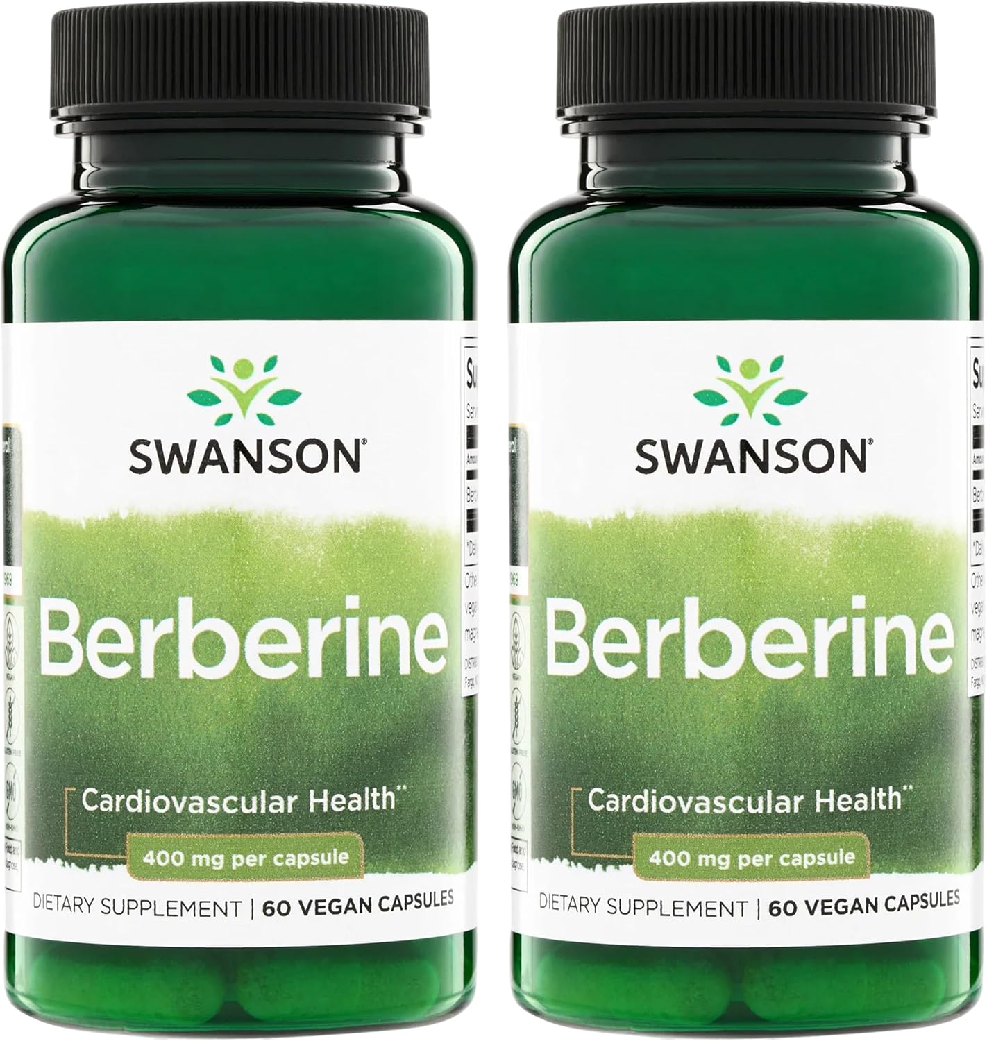 Swanson Berberine HCl - Cardiovascular and Metabolic Health Supplement (60 Vegan Capsules, 400 mg Each, 3-Pack) - görsel 6