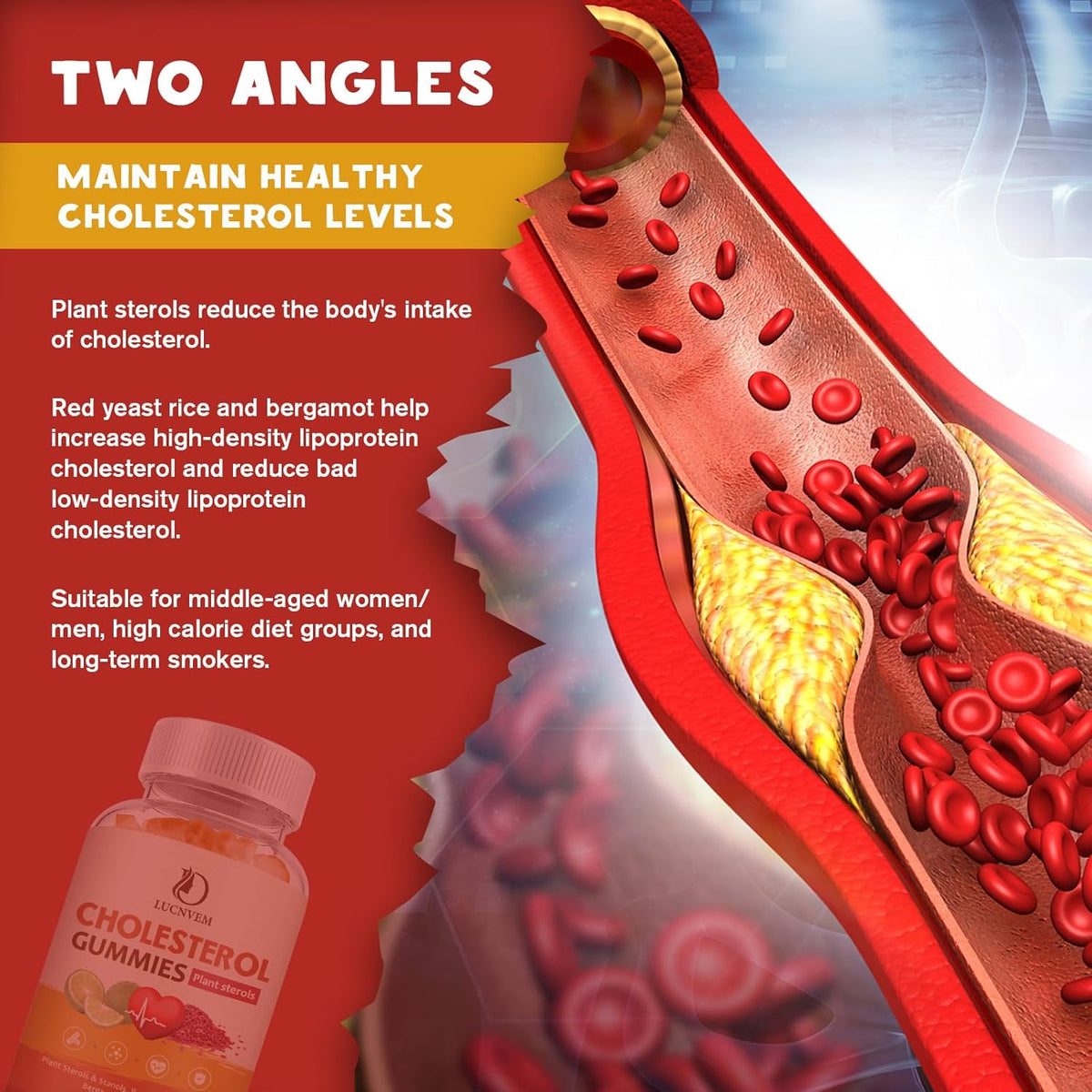 LUCNVEM Cholesterol Gummies with Plant Sterols and Bergamot - görsel 4