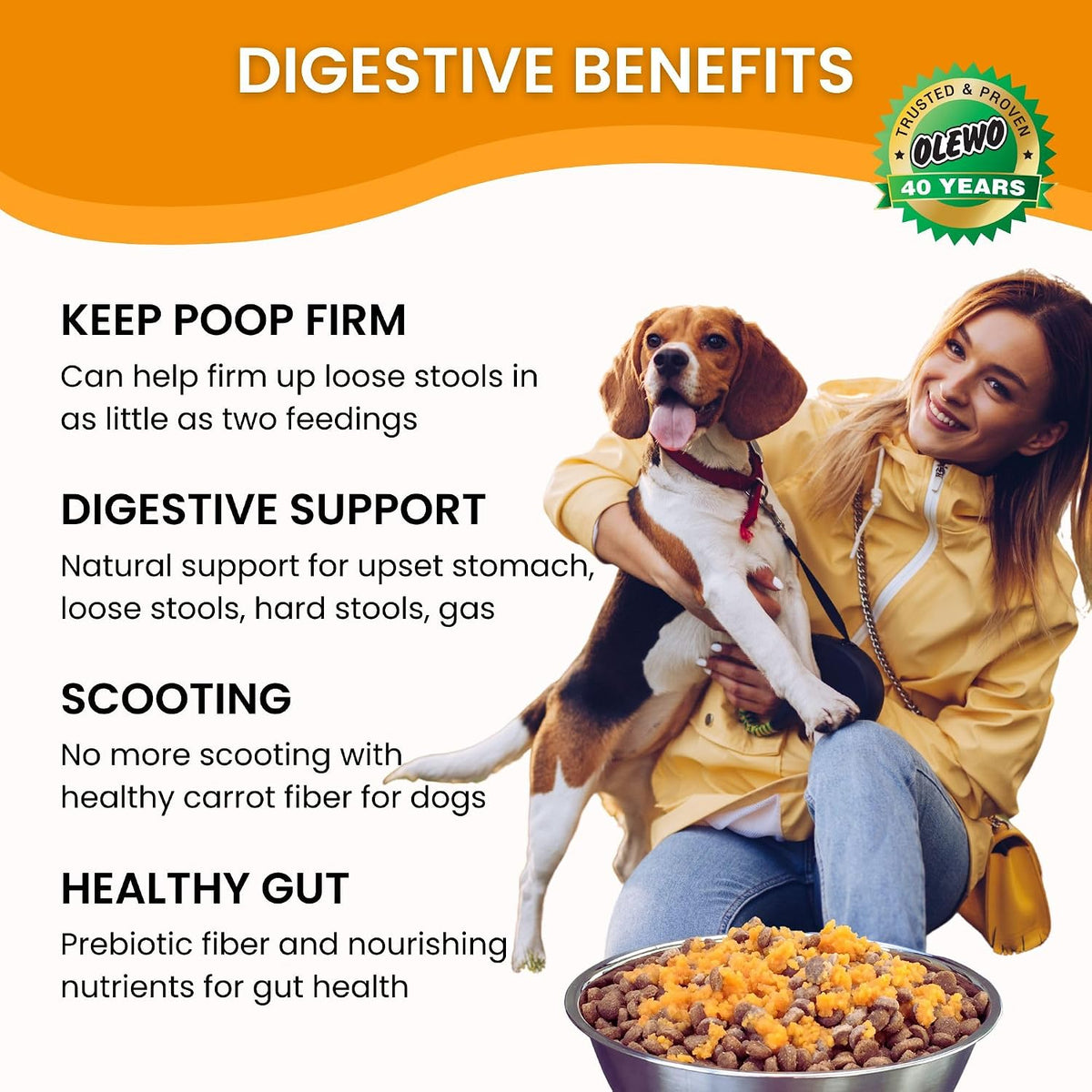 Olewo Original Carrots for Dogs – Dehydrated Dog Food Topper, 1 kg (1000 g) - görsel 5