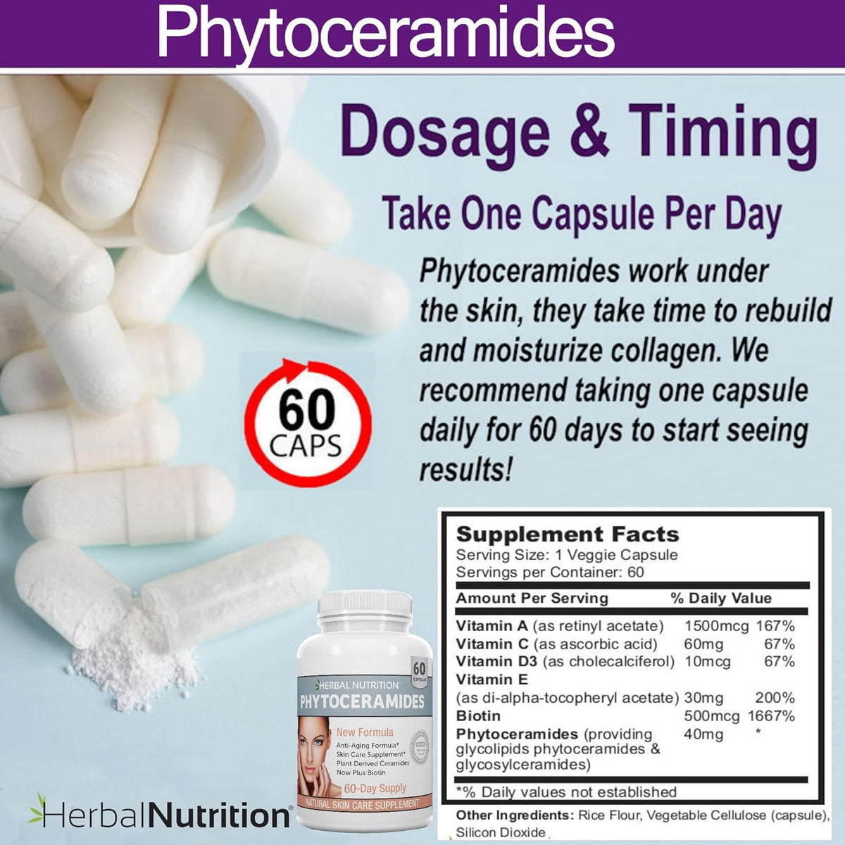 Phytoceramides Skin Hydration Support Supplement, 120 Capsules - görsel 6