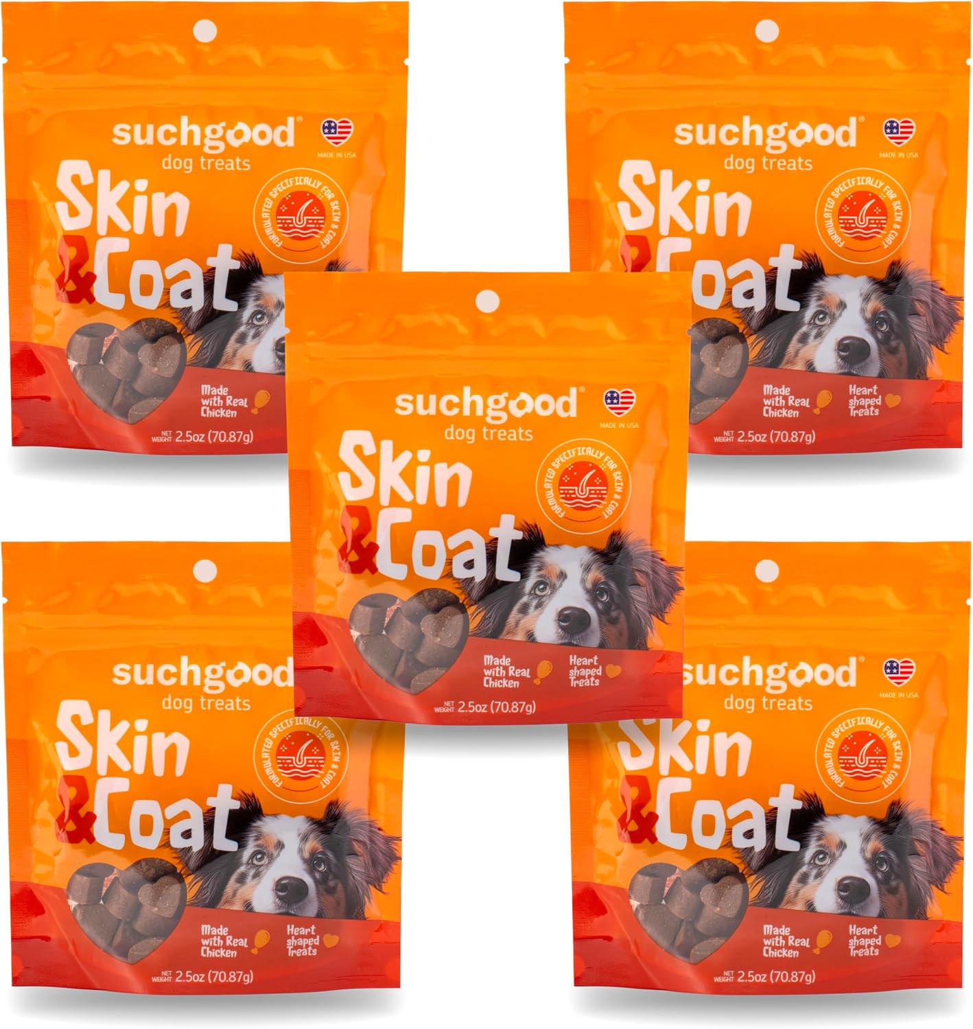 SuchGood Skin and Coat Supplement for Dogs - Omega Chews with Fish Oil - 175 Chews (Chicken Flavour, 5 Pack) - görsel 2