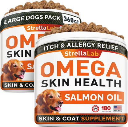 STRELLALAB Fish Oil for Dogs & Cats - Natural Omega-3 Supplement - Liquid for Skin, Coat and Joint Support - 473 ml
