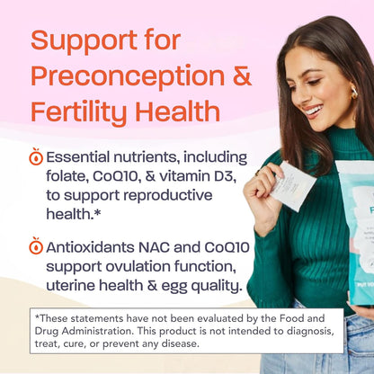 Binto Women’s Fertility Kit – Supports Egg Health & Reproductive Wellness – With CoQ10, NAC & Fish Oil