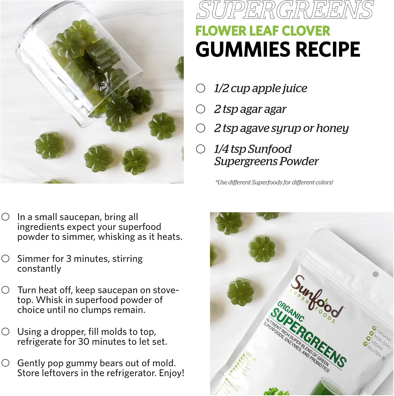 Sunfood Superfoods Organic Supergreens Blend – Greens Superfood Powder, 227g - görsel 4