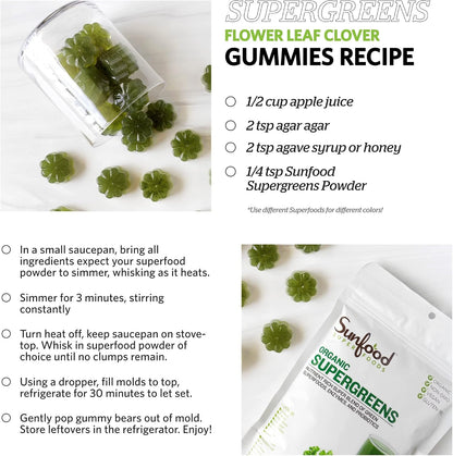 Sunfood Superfoods Organic Supergreens Blend – Greens Superfood Powder, 227g