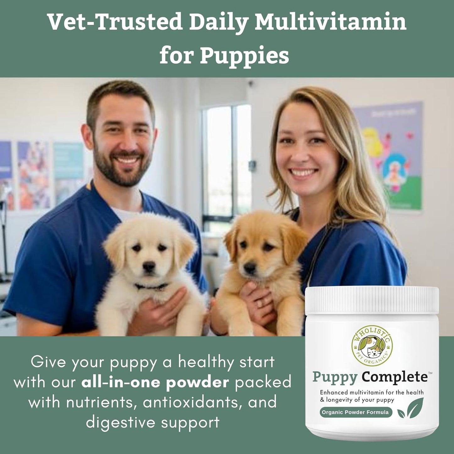 Puppy Vitamins - Dog Multivitamin Powder - Daily Supplement for Home-Prepared Food - All Breeds - 22 Scoops - görsel 2