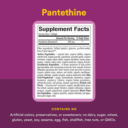 Natural Factors BioCoenzymated Pantethine – B Vitamin Support for Energy and Vitality – 60 Softgels